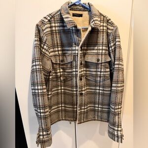 ALLSAINTS Beige and Gray Checkered Jacket